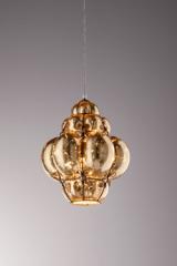 Gold leaf blown glass pendant lamp Foglia Oro. Siru. 