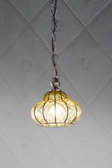 Pendant lamp in amber glass Carro. Siru. 