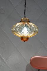 Venetian pendant lamp in amber baloton glass Sultano. Siru. 