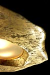 Argo suspension ovale céramique et feuille d'or. Munari par Stylnove Ceramiche. 