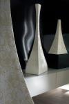 Lampadaire arrondi damassé et abat-jour cylindrique. Munari par Stylnove Ceramiche. 