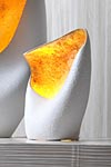Linea Nature lampe blanche intérieur doré petit modèle. Munari par Stylnove Ceramiche. 