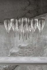 Atlantis silver draped chandelier 150cm. Terzani. 