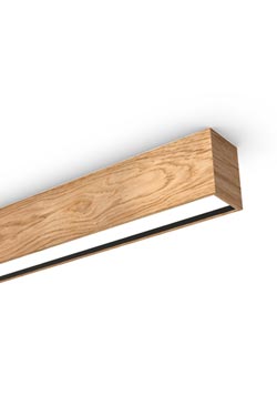 Plafonnier LED rectangle à bordure arrondie en bois