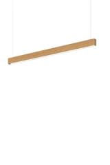 Square linear pendant lamp in oak 104cm. TUNTO. 