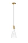 Scintilla pendant lamp glass and bright brass and LED lighting. Vistosi. 