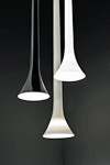Sissi fine blown tube suspension in blown glass - White. Vistosi.  Sissi fine blown tube suspension in blown glass - White. Vistosi.