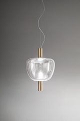 Riflesso suspension verre et or satiné, éclairage LED. Vistosi. Riflesso suspension verre et or satiné, éclairage LED. Vistosi.