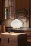 Spirit large table lamp in glossy white Murano blown glass. Vistosi. 
