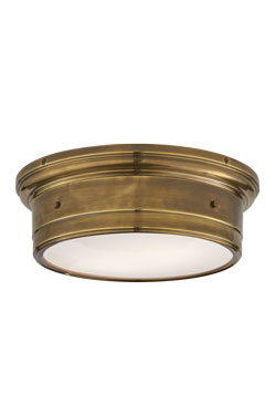 Antique brass and white glass ceiling light Siena. Visual Comfort&Co.. 