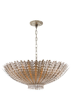 Hampton large silver-plated sculpted metal chandelier. Visual Comfort&Co.. 