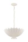 Hampton small chandelier with carved foliage in white plaster. Visual Comfort&Co.. 