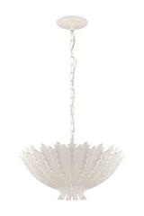 Hampton small chandelier with carved foliage in white plaster. Visual Comfort&Co.. 