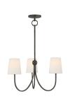 3-light Classic dark bronze chandelier Reed. Visual Comfort&Co.. 