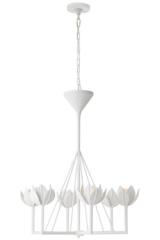 6-light tulip chandelier in white plaster Alberto. Visual Comfort&Co.. 