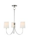 Reed 3-light silver chandelier. Visual Comfort&Co.. 