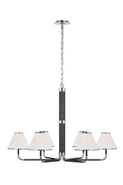 Rigby XL retro black 6-light metal and ebony chandelier. Visual Comfort&Co.. 