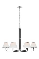 Rigby XL retro black 6-light metal and ebony chandelier. Visual Comfort&Co.. 