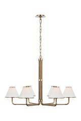 Rigby XL retro gold and natural oak chandelier. Visual Comfort&Co.. 