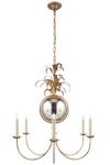 Small gilded leaf chandelier in the 70s style Gramercy. Visual Comfort&Co.. 