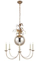 Small gilded leaf chandelier in the 70s style Gramercy. Visual Comfort&Co.. 