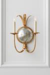 Gramercy double gold wall lamp and antique mirror. Visual Comfort&Co.. 