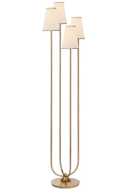 Classic 4-light gold floor lamp Montreuil. Visual Comfort&Co.. 