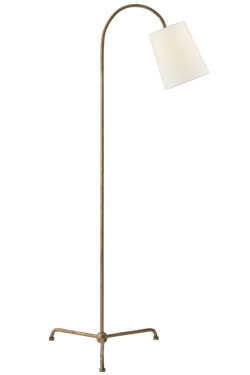 Mia gilded floor lamp in metal and white linen. Visual Comfort&Co.. 