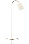 Mia gilded floor lamp in metal and white linen. Visual Comfort&Co.. 