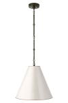 Black metal and white linen country-style pendant light Goodman. Visual Comfort&Co.. 