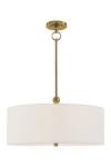 Classic white linen cylinder pendant Reed. Visual Comfort&Co.. 