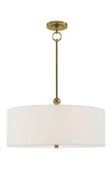 Classic white linen cylinder pendant Reed. Visual Comfort&Co.. 