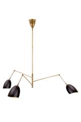 Sommerand 3-light adjustable pendant lamp in gold and black. Visual Comfort&Co.. 