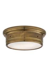 Plafonnier en laiton antique et verre blanc Siena. Visual Comfort&Co.. 