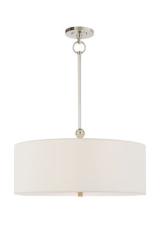 Suspension classique argentée et lin blanc Reed. Visual Comfort&Co.. 