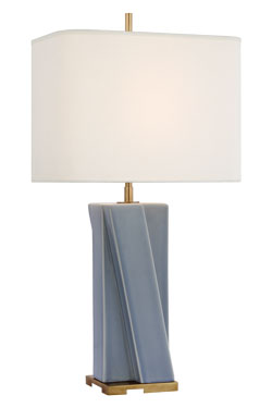 Niki polar blue, gold and white table lamp. Visual Comfort&Co.. 