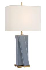 Niki polar blue, gold and white table lamp. Visual Comfort&Co.. 