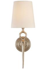 Bristol contemporary wall light with silver leaf finish. Visual Comfort&Co.. 