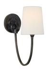 Classic wall light in dark bronze and linen Reed. Visual Comfort&Co.. 