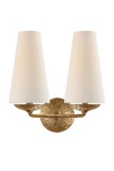 Classic 2-light wall lamp in gilded plaster Fountain. Visual Comfort&Co.. 