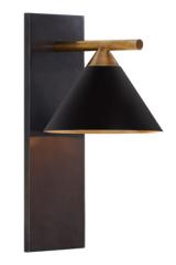 Cleo black and gold bedside wall lamp. Visual Comfort&Co.. 