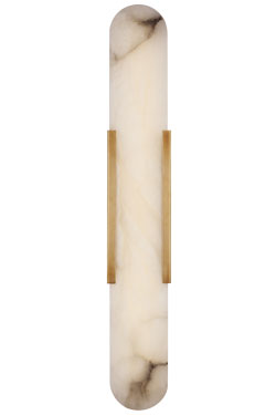 Melange alabaster and antique brass long wall light. Visual Comfort&Co.. 