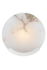 Round wall sconce in alabaster and polished nickel melange. Visual Comfort&Co.. 