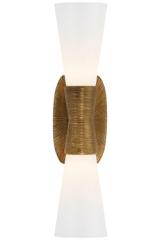 Utopia hourglass wall light gold and white glass. Visual Comfort&Co.. 