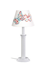 Lampe de chevet blanche et broderie Papillons. Waldi Leuchten. Lampe de chevet blanche et broderie Papillons. Waldi Leuchten.