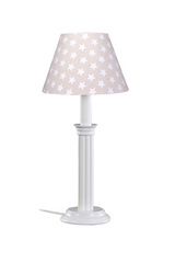 Lampe de chevet Etoiles blanche sur fond beige. Waldi Leuchten. Lampe de chevet Etoiles blanche sur fond beige. Waldi Leuchten.