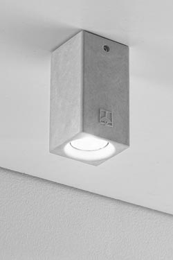 Nadir gray ceiling lamp in cement - Ceiling lights by Aldo Bernardi