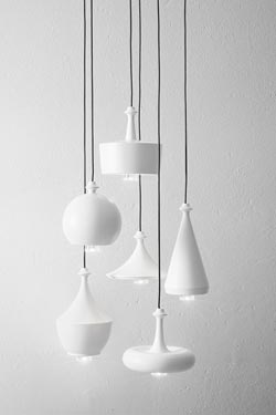 Lustrini contemporary pendant light 6 lights matt white - Chandeliers by Aldo Bernardi