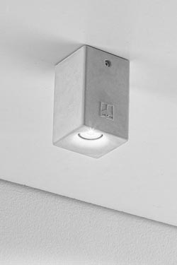 Nadir gray square outdoor ceiling light in cement - Exterior ceiling lights by Aldo Bernardi