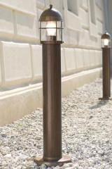 Garden lamp in lighthouse lantern with grid and column 80cm - Exterior columns by Aldo Bernardi